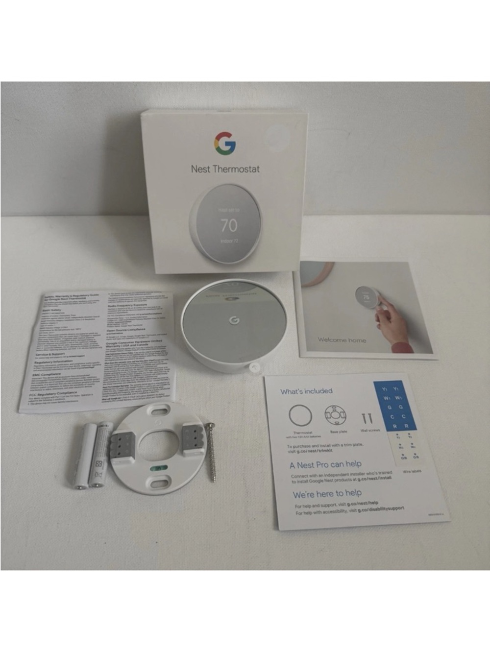 Google Nest Thermostat Snow G4CVZ WiFi Smart Home Open Box READ